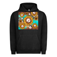 Pigment Black baseball leopard turquoise sunflower Urban Hoodie - JahusDesignShop