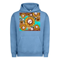 Pigment Pebble Blue baseball leopard turquoise sunflower Urban Hoodie - JahusDesignShop