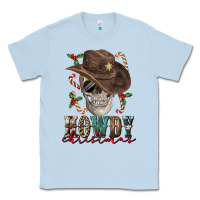 Dusty Blue howdy christmas skull Classic Tee - FaDigitalArtStudio