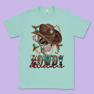 Howdy Christmas Skull Classic Tee Designed By Fadigitalartstudio