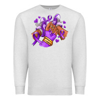 Oatmeal Heather domestic violence afro girl sneakers Premium Sweatshirt - RanaPortraitStore