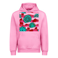 Fuchsia Pink valentines day turquoise gemstone  and hearts Urban Hoodie - BundleAndBundleShop