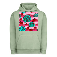 Pigment Oil Green valentines day turquoise gemstone  and hearts Urban Hoodie - BundleAndBundleShop
