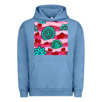 Pigment Pebble Blue valentines day turquoise gemstone  and hearts Urban Hoodie - BundleAndBundleShop