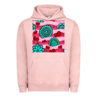 Pigment Salmon valentines day turquoise gemstone  and hearts Urban Hoodie - BundleAndBundleShop