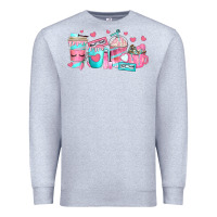 Heather Grey lash hustler coffee cups Premium Sweatshirt - texasbilliewilder
