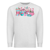 Oatmeal Heather lash hustler coffee cups Premium Sweatshirt - texasbilliewilder