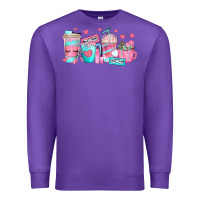 Purple lash hustler coffee cups Premium Sweatshirt - texasbilliewilder
