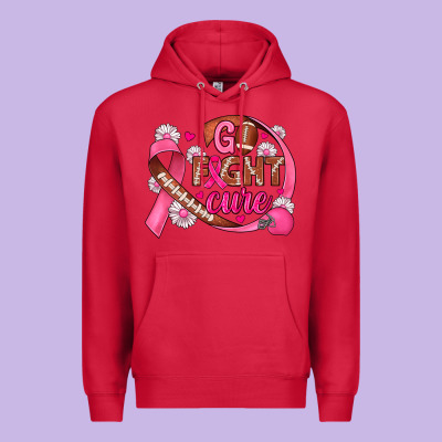 Breast Cancer Go Fight Cure Football Premium Hoodie Designed By Jahusdesignshop
