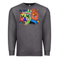 Charcoal Heather my child is non verbal but his dad aint afro hand Premium Sweatshirt - RanaPortraitStore