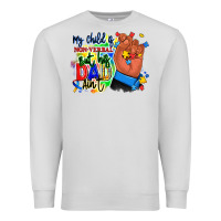 Dove Grey my child is non verbal but his dad aint afro hand Premium Sweatshirt - RanaPortraitStore