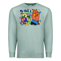 Seafoam my child is non verbal but his dad aint afro hand Premium Sweatshirt - RanaPortraitStore
