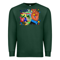 Sports Green my child is non verbal but his dad aint afro hand Premium Sweatshirt - RanaPortraitStore
