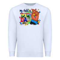 White my child is non verbal but his dad aint afro hand Premium Sweatshirt - RanaPortraitStore