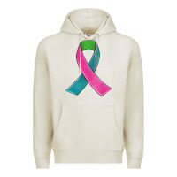 Oatmeal Heather metastatic breast cancer ribbon Premium Hoodie - JahusDesignShop