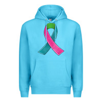 Ocean Blue metastatic breast cancer ribbon Premium Hoodie - JahusDesignShop