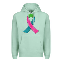 Seafoam metastatic breast cancer ribbon Premium Hoodie - JahusDesignShop