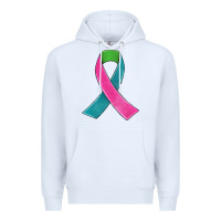 White metastatic breast cancer ribbon Premium Hoodie - JahusDesignShop