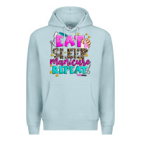 Blue Mist eat sleep manicure repeat Premium Hoodie - AdoDesignShop