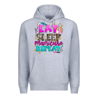 Heather Grey eat sleep manicure repeat Premium Hoodie - AdoDesignShop