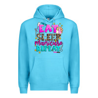 Ocean Blue eat sleep manicure repeat Premium Hoodie - AdoDesignShop