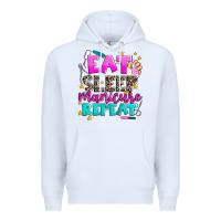 White eat sleep manicure repeat Premium Hoodie - AdoDesignShop