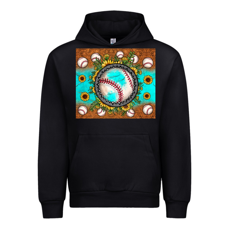 Baseball Turquoise Sunflower Urban Hoodie by JahusDesignShop | Teevron