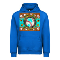 Cobalt baseball turquoise sunflower Urban Hoodie - JahusDesignShop