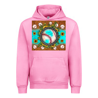 Fuchsia Pink baseball turquoise sunflower Urban Hoodie - JahusDesignShop