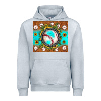 Heather Grey baseball turquoise sunflower Urban Hoodie - JahusDesignShop