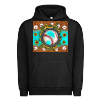 Pigment Black baseball turquoise sunflower Urban Hoodie - JahusDesignShop