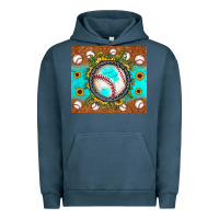 Pigment Midnight Navy baseball turquoise sunflower Urban Hoodie - JahusDesignShop
