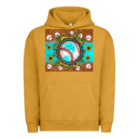 Pigment Peanut Butter baseball turquoise sunflower Urban Hoodie - JahusDesignShop