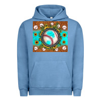 Pigment Pebble Blue baseball turquoise sunflower Urban Hoodie - JahusDesignShop