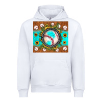 White baseball turquoise sunflower Urban Hoodie - JahusDesignShop