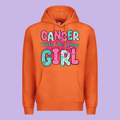 Cancer Picked The Wrong Girl Premium Hoodie Designed By Jahusdesignshop