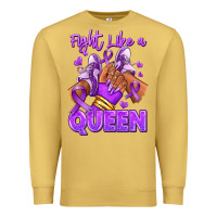 Antique Gold fight like a queen lupus awareness afro girl sneak Premium Sweatshirt - RanaPortraitStore