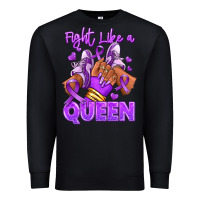 Black fight like a queen lupus awareness afro girl sneak Premium Sweatshirt - RanaPortraitStore