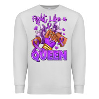 Dove Grey fight like a queen lupus awareness afro girl sneak Premium Sweatshirt - RanaPortraitStore