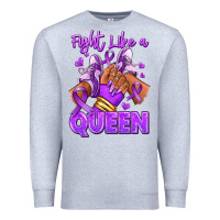 Heather Grey fight like a queen lupus awareness afro girl sneak Premium Sweatshirt - RanaPortraitStore