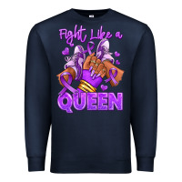 Navy fight like a queen lupus awareness afro girl sneak Premium Sweatshirt - RanaPortraitStore