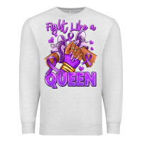 Oatmeal Heather fight like a queen lupus awareness afro girl sneak Premium Sweatshirt - RanaPortraitStore