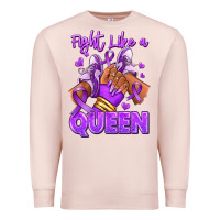 Pale Pink fight like a queen lupus awareness afro girl sneak Premium Sweatshirt - RanaPortraitStore