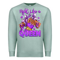 Seafoam fight like a queen lupus awareness afro girl sneak Premium Sweatshirt - RanaPortraitStore