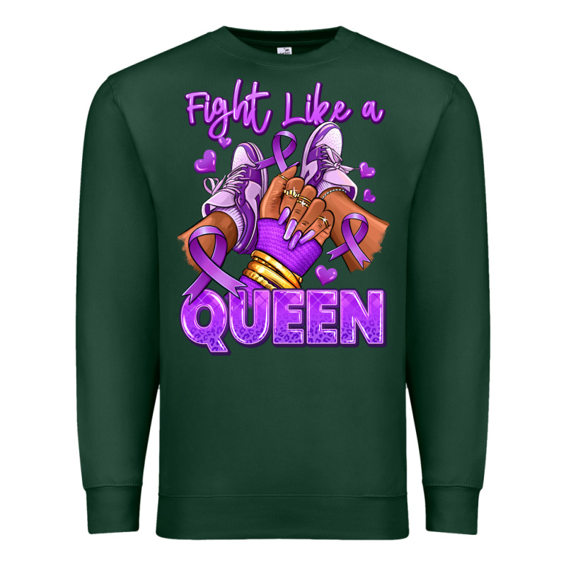Fight Like A Queen Lupus Awareness Afro Girl Sneak Premium Sweatshirt by RanaPortraitStore | Teevron