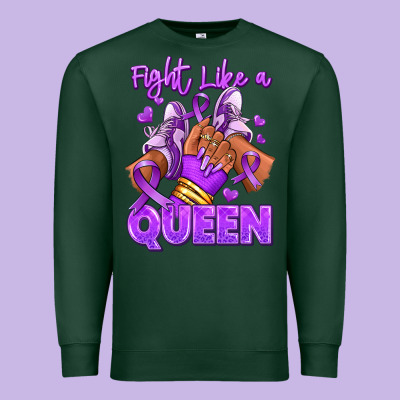 Premium Sweatshirt fight like a queen lupus awareness afro girl sneak