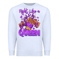 White fight like a queen lupus awareness afro girl sneak Premium Sweatshirt - RanaPortraitStore