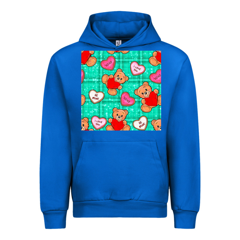 Valentines Day Teddy Bears And Cookies Seamless Pattern Urban Hoodie by BundleAndBundleShop | Teevron