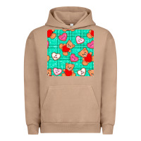 Pigment Burro valentines day teddy bears and cookies seamless pattern Urban Hoodie - BundleAndBundleShop