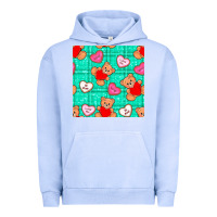 Pigment Grape Ice valentines day teddy bears and cookies seamless pattern Urban Hoodie - BundleAndBundleShop